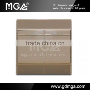 MGA A8 Series A8-K02A 2 Gang 1 way Wall Switch