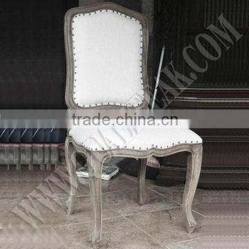 Antique French Country Distress Curved Back Dining Chair