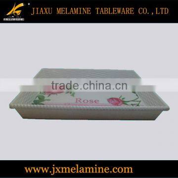 Melamine rectangular bamboo wavy tray