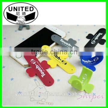 Hot sale cellphone accessory one touch U silicone mobile phone stand in stock