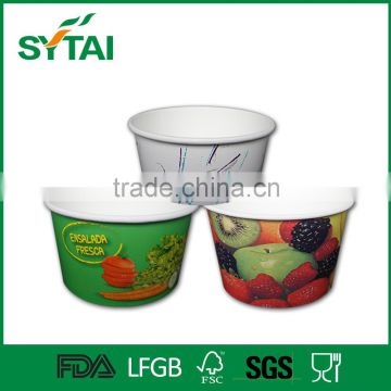 20oz disposable pe coated customized logo printed paper salad bowl for food grade
