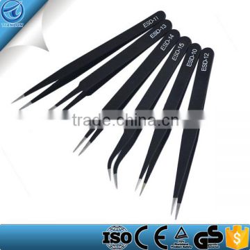 6pcs Anti-static ESD Tweezers with Non-magnetic Tips for Electronics, Jewelry-making