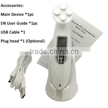 handheld EMS RF Led light Therapy micro vibration rf face beauty machine