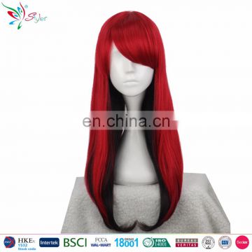 Styler Brand red wig big with bangs wavy hair women synthetic long red cosplay wig