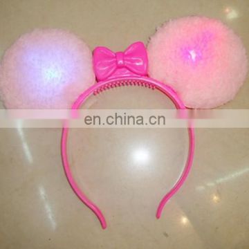 cheap party plastic LED flashing lighted Mouse ear headband PH-0055