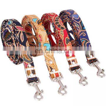 Eco-Friendly Bohemian polyester soft dog leash National leashes for dogs colored