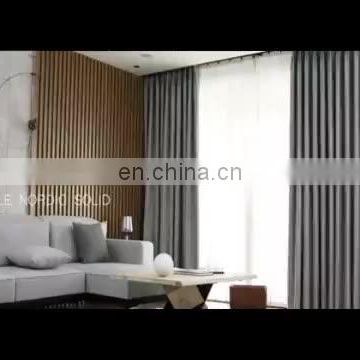 Wholesale luxury high quality nordic style velvet linen fabric solid finished soundproof shading blackout curtains