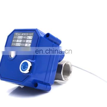 DN15 DN20 DN25 CWX-25S 2 way brass ss304 mini electric motorized water ball valve automatic irrigation valve