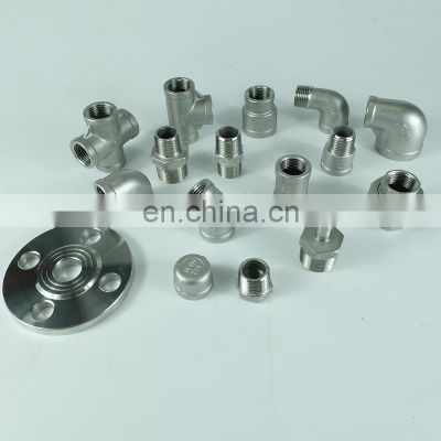 304 316L 201 malleable iron stainless steel plumbing material male female BSPT NPT  threaded  pipe fittings