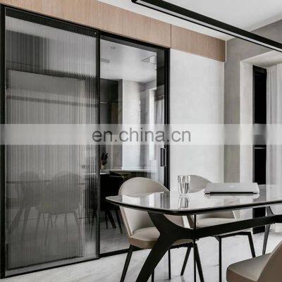 Narrow aluminum frame changhong double glass sliding door customized colors