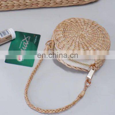 Hot Sale Cuties water hyacinth Woven Coin Purse Pouch, Small Straw Woman Summer bag Wholesale Vietnam Manufacturer