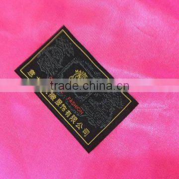 Most popular creative top grade colorful woven label for women dress