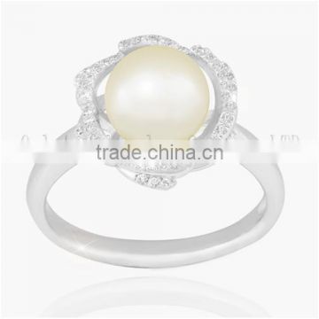 high quality fresh water pearl inlaid 925 sterling silver rings special design