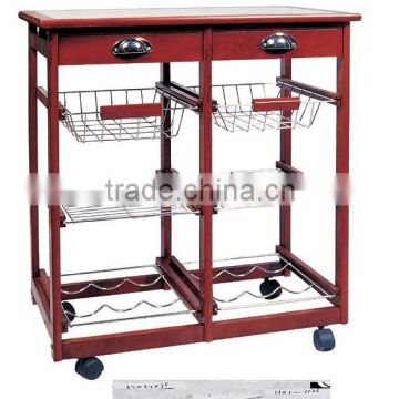 Tile top coffee colour kitchen cart