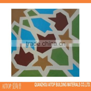Cartoon texture flower cement printing floor tile for interior house brick 200x200mm cement panel full cement colorful cement