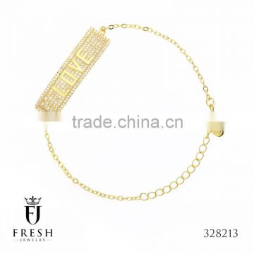 328213 Bracelet Love On a Hot Micro Gold Plated - Gold Plated Jewellery, Gold Plated Jewellery Manufacturer, CZ Cubic Zircon AAA