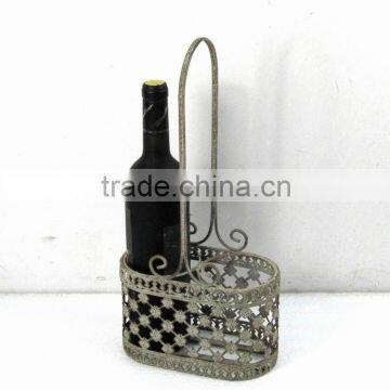 2 Places Oval Metal Wine Holder