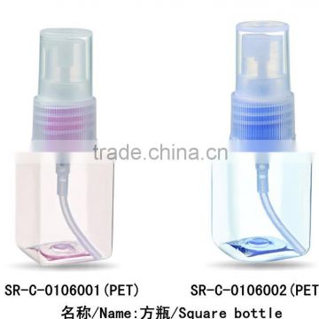 2015 mini color customized empty luxury cosmetic bottle mist spray bottle transparent