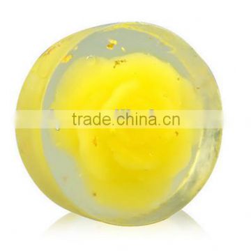 China Professional Supplier 100g Round Yellow Rose Handmade Gift Soap