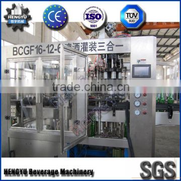 BCGF80-80-18 Crown cap glass bottled beer washing filling and capping AIO machine