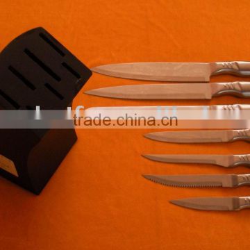 Stainless Steel Knife Set -8Pcs With wooden block
