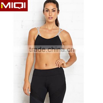 Hot sale Stylish Ladies Gym Wear Bodybuilding Dri Fit Custom Made Black Sports Genie Bra