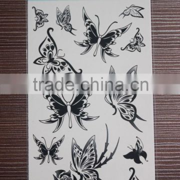 2016 best seller eco-friendly high quality black butterfly tattoo stickers