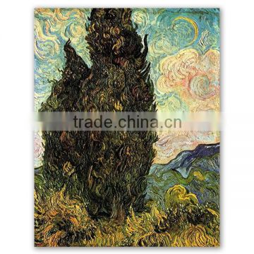 ROYI ART Van Gogh Oil Painting handing on wall decor of Two Cypresses