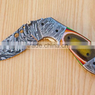 A SCENIC QUALITY IMAGES,HANDMADE DAMASCUS STEEL LINER LOCK HUNTING FOLDING KNIFE