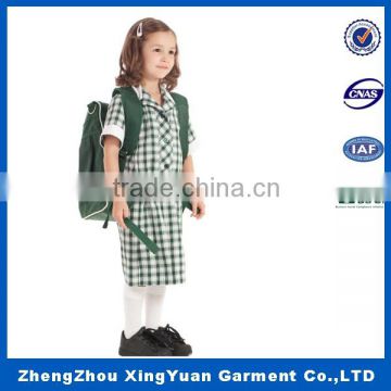 Short Sleeve Dress Uniform Fashion Primary School Uniform Designs for Girls