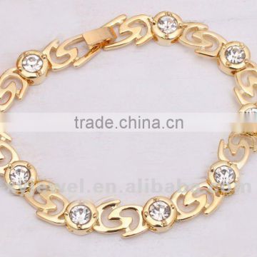 Fashion Charm Gold Plated Rhinestone Bracelets And Bangles Jewelry