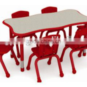 School table and chair set in plastic material