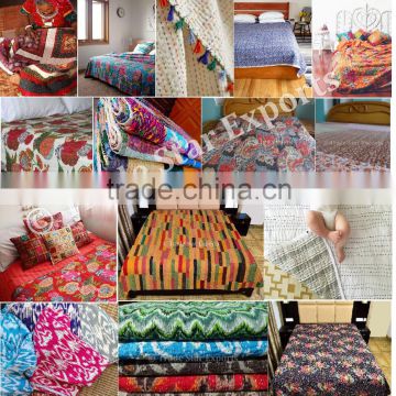 Kantha Quilt Wholesale Patchwork Quilt Throw Blanket Indian Bedspread Fabric Indian Bedding
