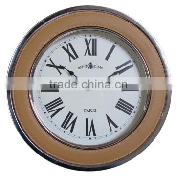 2016 Hot Selling Promotional 14" Metal Custom leather Wall Clock