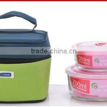 2pcs hot sale glass food storage container set lunch box set