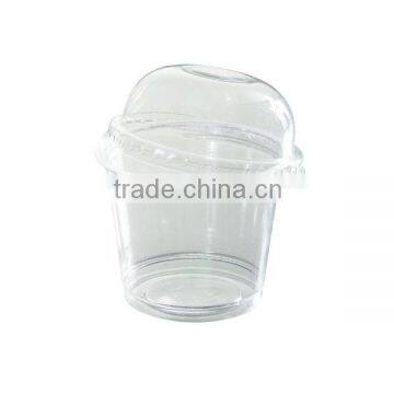 Cheap 70z sweet disposable plastic cup with plastic lid for milk/pudding