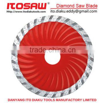 Turbo wave diamond cutting disc for stone, granite and marble