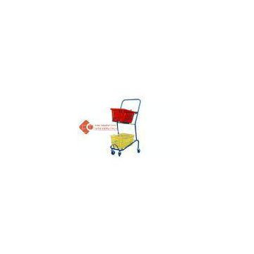 Zinc / Powder Coated Hand Double Basket Shopping Cart IOS CE SGS