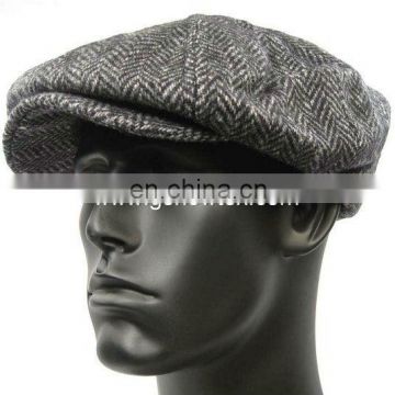 Men melange dark grey woolen knitted hat