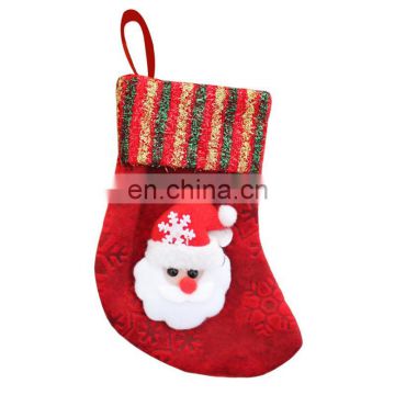 8CM*17CM Medium Non-woven Cloth Snowflakes Printing Bright Color Stripe Decoration Christmas Stockings - Santa Claus