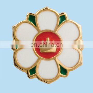 custom metal poppy lapel badge with gold plated