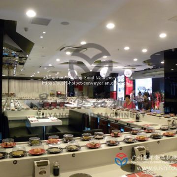Hot pot conveyor belt system conveyor belt food plate sushi restaurant conveyor