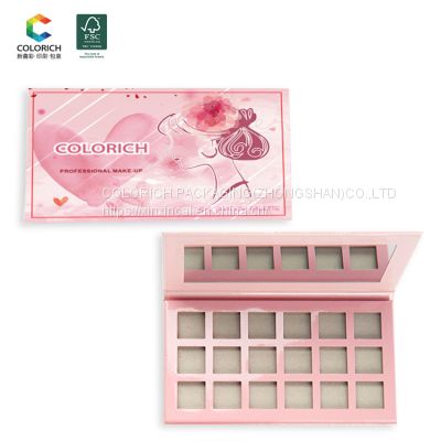 Pearlescent makeup cosmetics empty eyeshadow pallete packaging paper magnetism boxes make up brands eyeshadow pallete