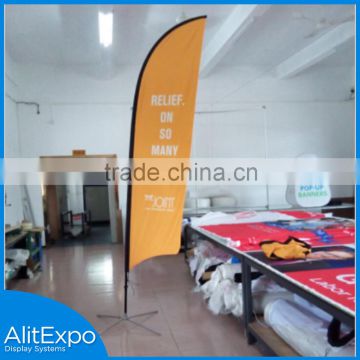 Dye sublimation printing Double Side customed logo Outdoor Feather Flag and flag pole