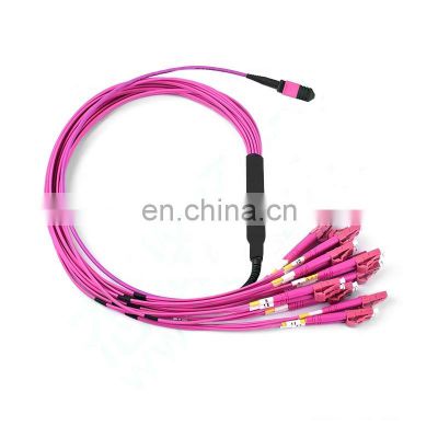 Unionfiber OEM/ODM High Quality Hot Sale 12 cores Multi Mode OM4 MPO/MTP LSZH PVC mpo fiber patch cords and fan
