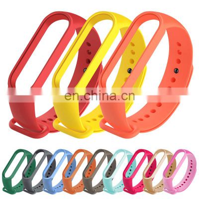 2021 Multiple Colors Silicone Wrist Band Accessories  M3 M4 M5 Replacement band Strap For Xiaomi Mi Band 3 4 5 Strap