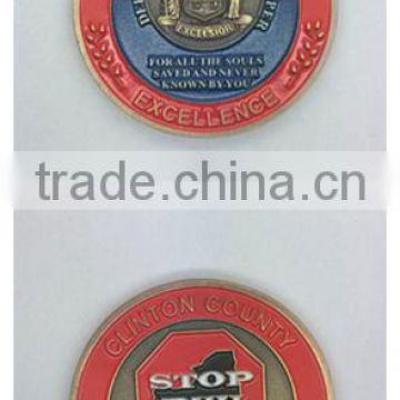 custom soft enamel cheap Red challenge coin China