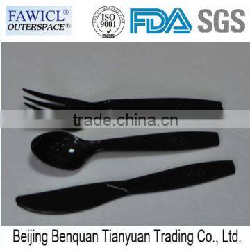 FAWICL high quality disposable food white&black plastic cutlery