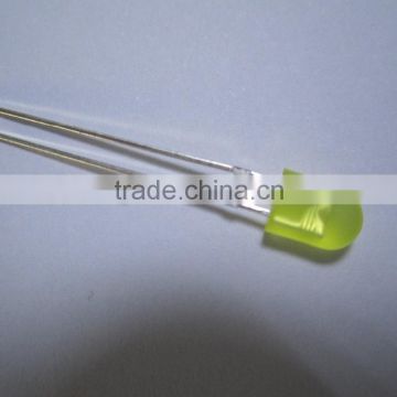 diffused color 5mm yellow Oval Led diode without stopper