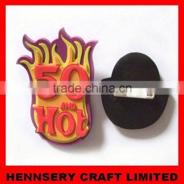 Soft pvc customized embossed logo custom pin badge